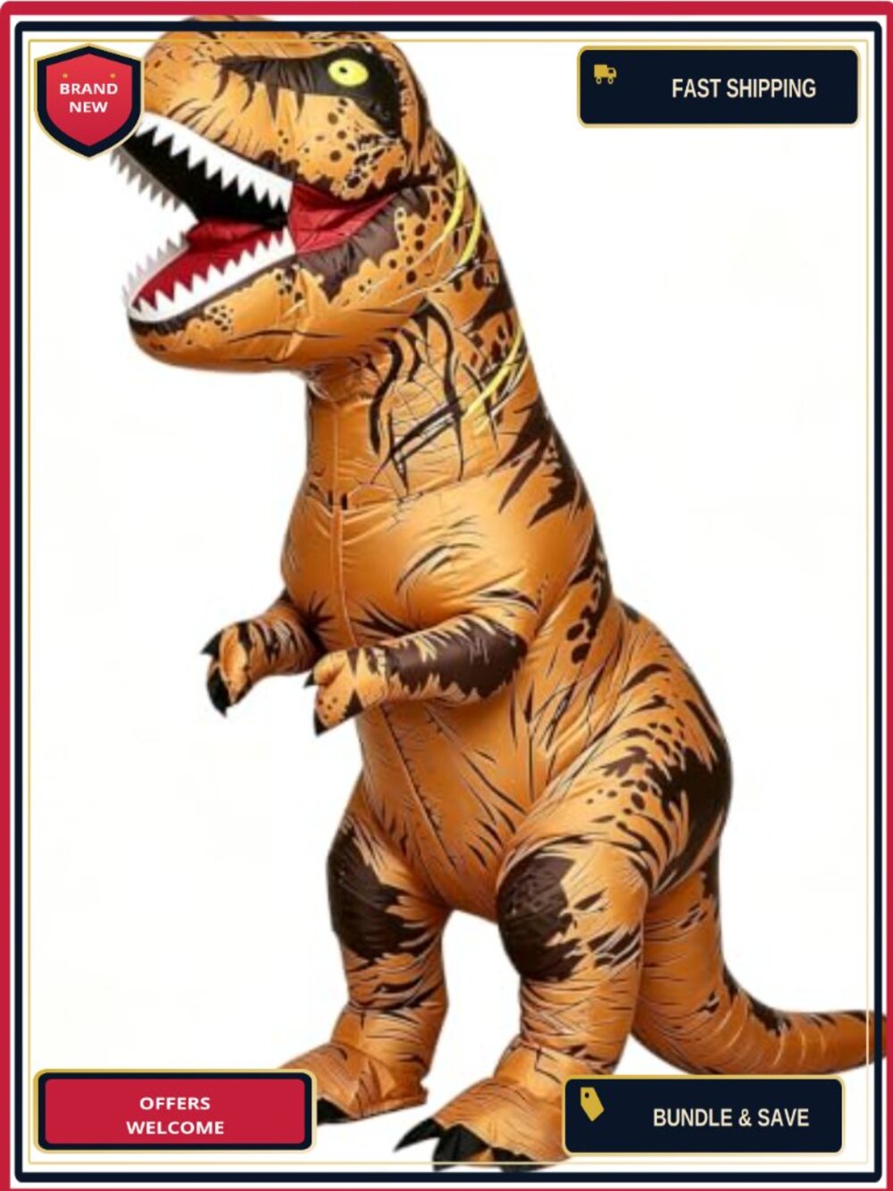 Inflatable Dinosaur Costume Adult Blow Up T-Rex Fancy Dress Halloween